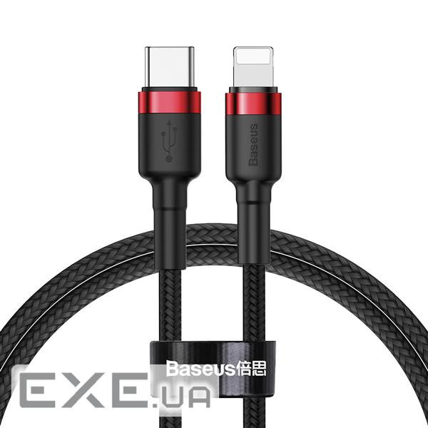 Кабель Baseus Cafule Type-C to Lightning PD 18W 1M Чорний/Червоний (CATLKLF-91) (CATLKLF-91 1м )