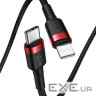 Кабель Baseus Cafule Type-C to Lightning PD 18W 1M Чорний/Червоний (CATLKLF-91) (CATLKLF-91 1м )