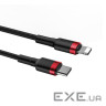 Кабель Baseus Cafule Type-C to Lightning PD 18W 1M Чорний/Червоний (CATLKLF-91) (CATLKLF-91 1м )
