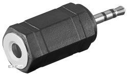 Перехідник Goobay аудіо Jack 2.5mm 3pin-3.5mm 3pin M/F, адаптер прямий Stereo Plastic (75.01.1897-1)