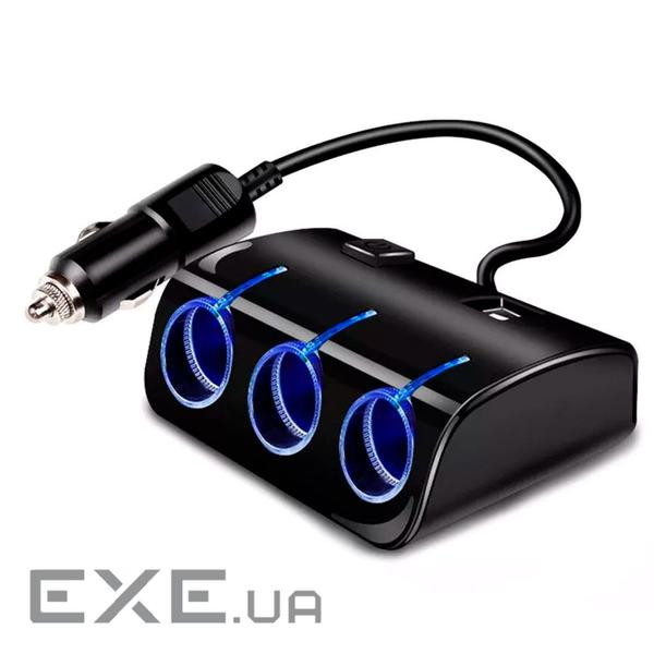 АЗП розгалужувач WEIFENG, 12V-3 * 12V + 2 * USB, Black, Blister (WF-0120 Black)