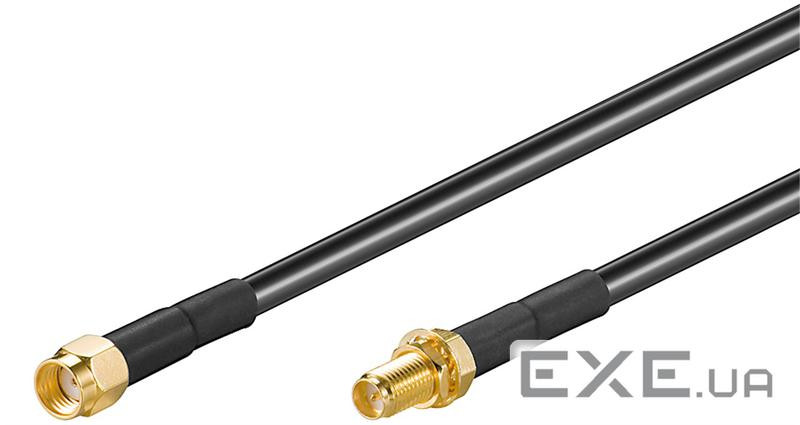 Кабель антенний-подовжувач RF:RP-SMA M/F 10.0m,RG58 LowLoss D=5.0mm Gold Cu,сірий (75.05.1679-1) (75.05.1679-1)