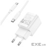 Зарядний пристрій HOCO C146A Charm USB-C PD20W + cable USB-C to USB-C White (6942007630269)