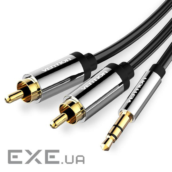 Кабель Vention AUX 3.5 mm M - 2xRCA M, 1 m, Black (BCFBF)