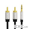 Кабель Vention AUX 3.5 mm M - 2xRCA M, 1 m, Black (BCFBF)