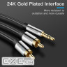 Кабель Vention AUX 3.5 mm M - 2xRCA M, 1 m, Black (BCFBF)