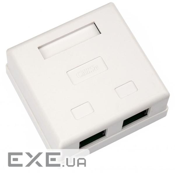 Комп"ютерна розетка RJ45x2 UTP cat.5e 8P8C Vinga (VCPRJ45O2)