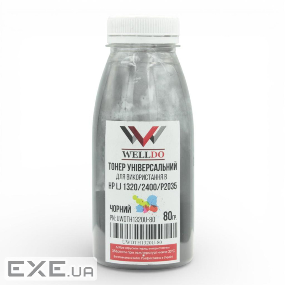 Тонер HP LJ 1320/1160/1000/Canon LBP440/445/460, фасовка 80г Welldo (UWDTH1320U-80)