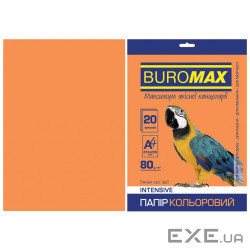 Папір Buromax А4, 80g, INTENSIVE orange, 20sh (BM.2721320-11)