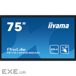 75" 16:9 інтерактивний VA РК дісплей, 3840х2160, P ureTouch-IR+, 24/7, 435 кд/м2, (TE7514MIS-B2AGAX)