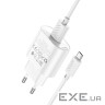 Зарядний пристрій HOCO C109A Fighter USB QC3.0 + cable Micro 5P White (6931474784827)