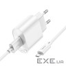 Зарядний пристрій HOCO C109A Fighter USB QC3.0 + cable Micro 5P White (6931474784827)