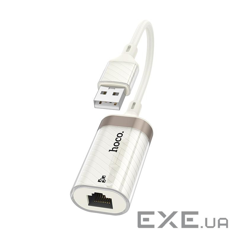 Контролер HOCO UA41 USB 2.0 to Ethernet - Мережевий адаптер 10 / 100Mbps, White, BOX