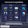 Док-станція USB3.2 Type-C --> HDMIx2, 60Hz/2xUSB-A/2xUSB-C 3.2/ RJ45/SD/TF/PD 100W CM639 Ugr (45380)