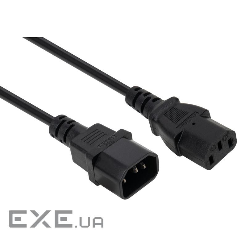 Кабель живлення C13 to C14 3.0m 1mm2 Vinga (VCPP1C13143BK)