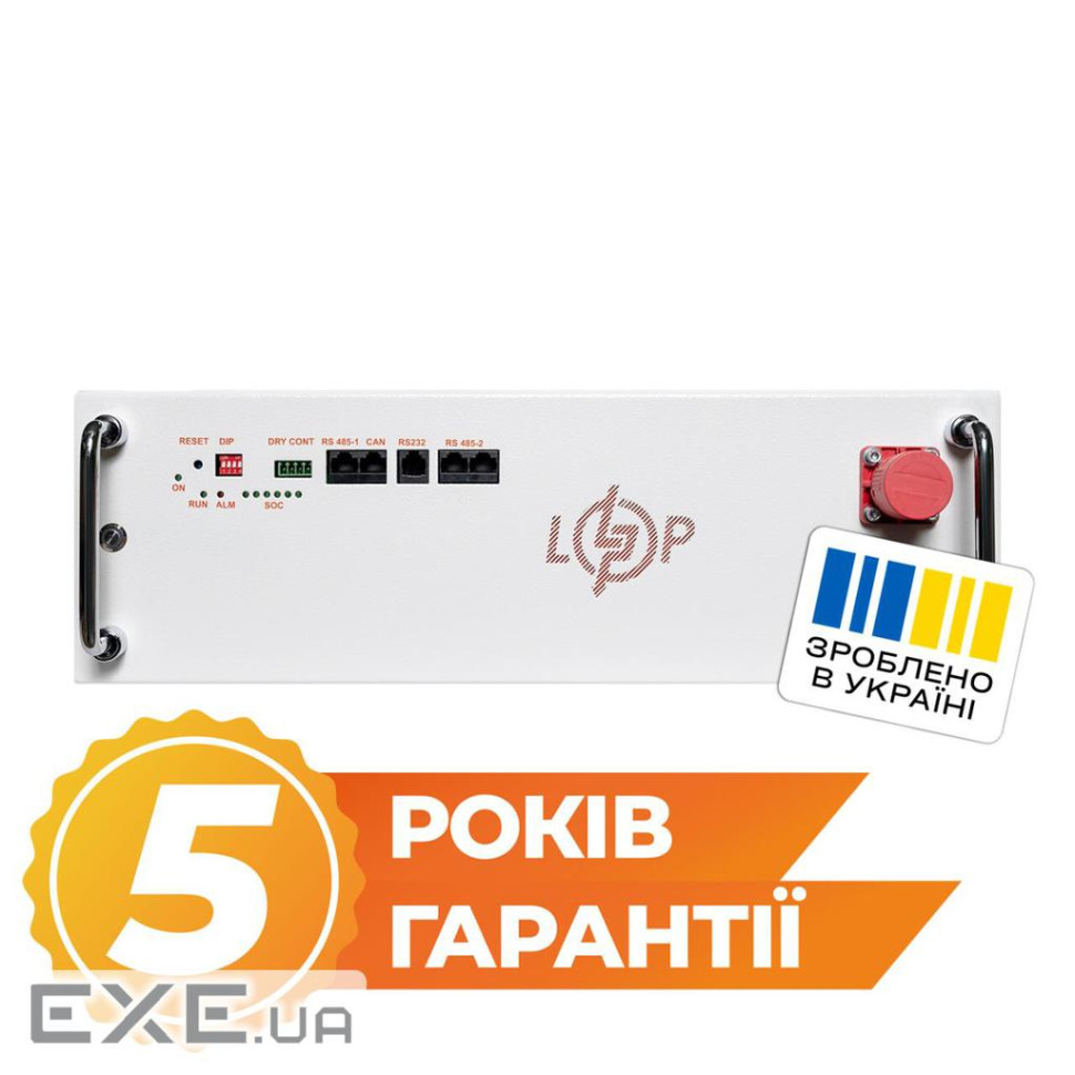 Аккумулятор LP LiFePO4 25,6V - 200 Ah (5120Wh) (BMS JK 150A/100А) RM RS485/CAN WH (38179)