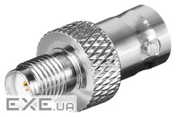 Перехідник антенний RF:RP-SMA-BNC F/F,адаптер Gold,срібний (75.01.1858-100) (75.01.1858-100)