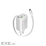 Зарядний пристрій Canyon 1xUSB-C PD65W + 1xUSB QC3.0 + cable USB-C to USB-C white (CNS-CURC65ACW)