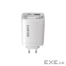 Зарядний пристрій Canyon 1xUSB-C PD65W + 1xUSB QC3.0 + cable USB-C to USB-C white (CNS-CURC65ACW)