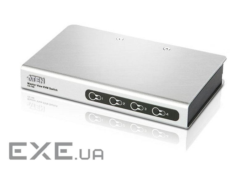 4-портовий KVM-комутатор PS / 2, кабелі 1,2 м. І 1,8 м. В комплекті (CS74ECZ-AT)