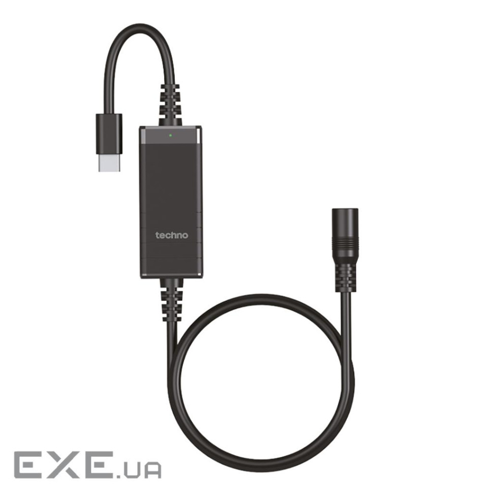 Кабель живлення USB-C to DC 100W universal black techno (UC-100W)