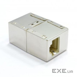 Перехідник мережевий RJ45 STP5e F/F,1:1 Metal PCB Shielded,срібний (62.09.8185-1) (62.09.8185-1)