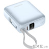 УМБ Choetech 10000mAh 35W PD3.0 USB-C In/Out, with buid-in type-C cabel голуба (B832-LBE)