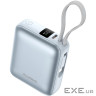 УМБ Choetech 10000mAh 35W PD3.0 USB-C In/Out, with buid-in type-C cabel голуба (B832-LBE)