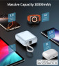 УМБ Choetech 10000mAh 35W PD3.0 USB-C In/Out, with buid-in type-C cabel голуба (B832-LBE)
