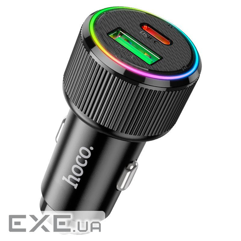 АЗУ 12-24V HOCO NZ14A, USB 3.0+USB-C, 3A, PD20W+QC3.0, Black, Box