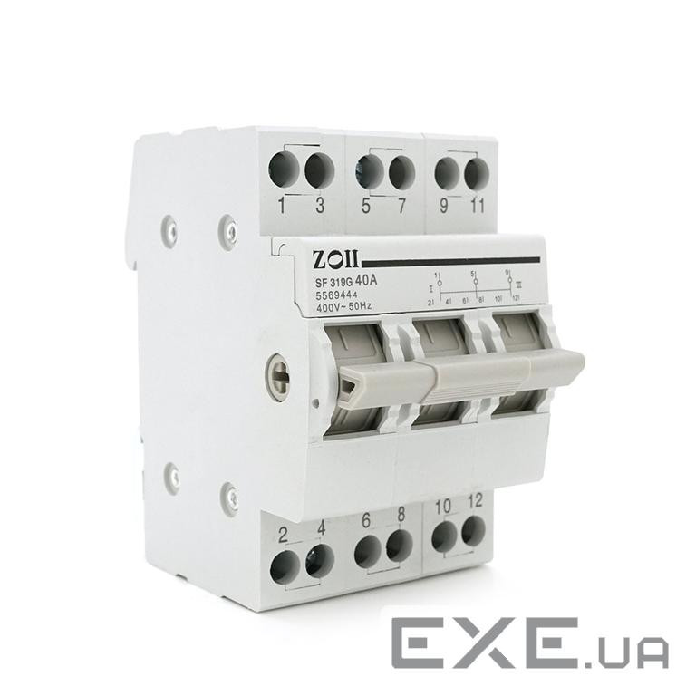 Автоматичний перемикач Voltronic SF219G-3P-40A із загальним виходом, 2-положення