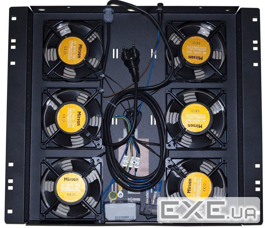 Блок вентиляторів MIRSAN 6 вентиляторів, термостат в комплекті, чорна (MR.FAN6AT.01) (MR.FAN6AT.01)