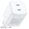 Зарядний пристрій Ugreen X526 2xUSB-C PD45W GaN white (65154)