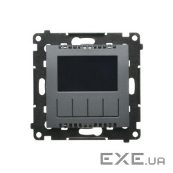 Електронний терморегулятор з дисплеєм Simon55, сірий мат (TETD1A.01/116)