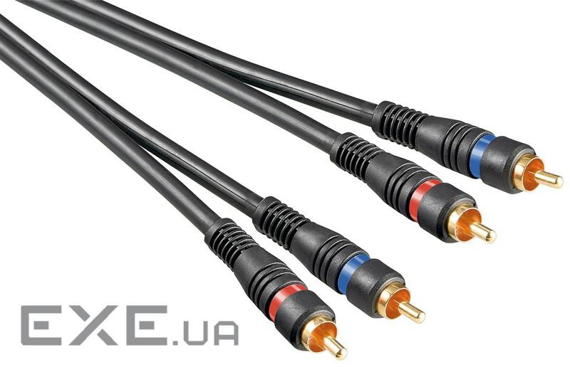 Кабель аудіо-сигнальний RCA 2x2 M/M 0.2m,2xShielded D=4.8mm Gold OFCu,асфальт (84.00.7076-1) (84.00.7076-1)