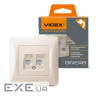 Комп'ютерна розетка Videx BINERA CAT6+CAT6 подвійна кремова (VF-BNSK2PC6-CR)