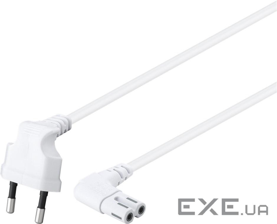Кабель живлення пристроїв IEC(EuroPlug)-(C7)Euro8 M/M 2.0m,90ёвниз/90ёвбік 2x0.75mm,біл (84.00.7213)