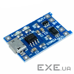 Контролер заряду для літієвої батареї 18650, 1А, роз&apos,єм micro-USB (13477) micro-USB (13477)