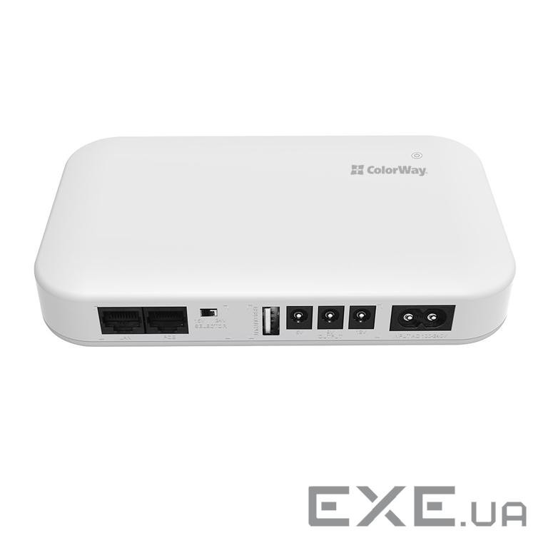 ДБЖ для роутерів/комутаторів ColorWay CW-PB100LI3WT 10000mAh 21W DC 5V/9V/12V/24V