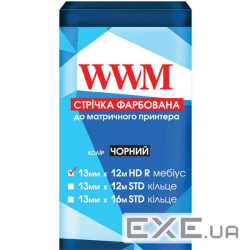 Стрічка до принтерів 13мм х 12м HD п. Black WWM (R13.12HR)
