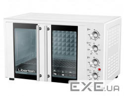 Електродуховка Liberton LEO-500 White, 1700W, 50л, подвійні розпашні дверцята, 6 режі (LEO-500WHITE) (LEO-500WHITE)