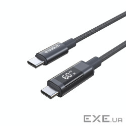 Нейлоновий кабель PD60 Вт USB-C до USB-C для цифро вого дисплея 1,2 м - сірий CHOETECH (XCC-1068-GY)