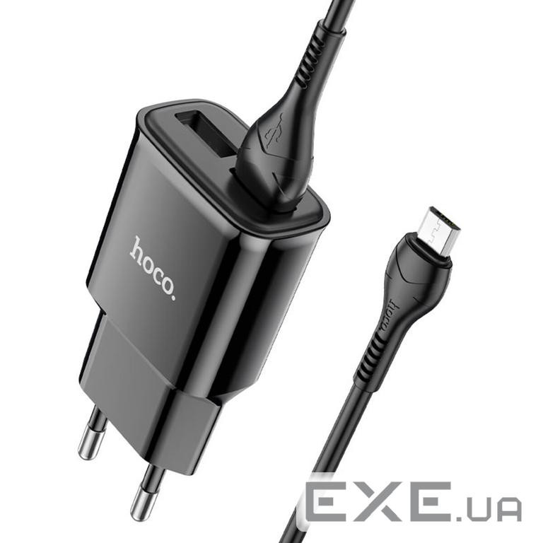 Зарядний пристрій HOCO C88A Star round 2xUSB + cable Micro 12W Black (6931474749529)