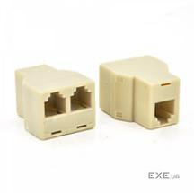 Розгалужувач RJ45 8P8C мама / 2 Х мама RJ45 для розгалуження кабелю, білий, Q100 (16449) , Q100 (16449)