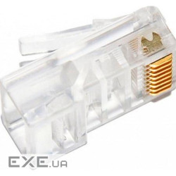 Роз"єм RJ45 UTP5e-конектор,8P8C обжимний прохідний AWG26-24,прозорий (62.09.8504-1)