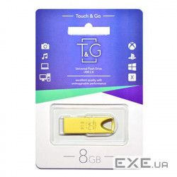 Флеш-накопичувач USB 8GB T&G 117 Metal Series Gold (TG117GD-8G)