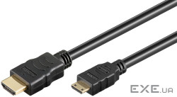 Кабель відео-сигнальний HDMI-mini M/M 3.0m,v2.0 4K@60Hz D=5.5mm 3D Gold,чорний (75.07.4087-1) (75.07.4087-1)