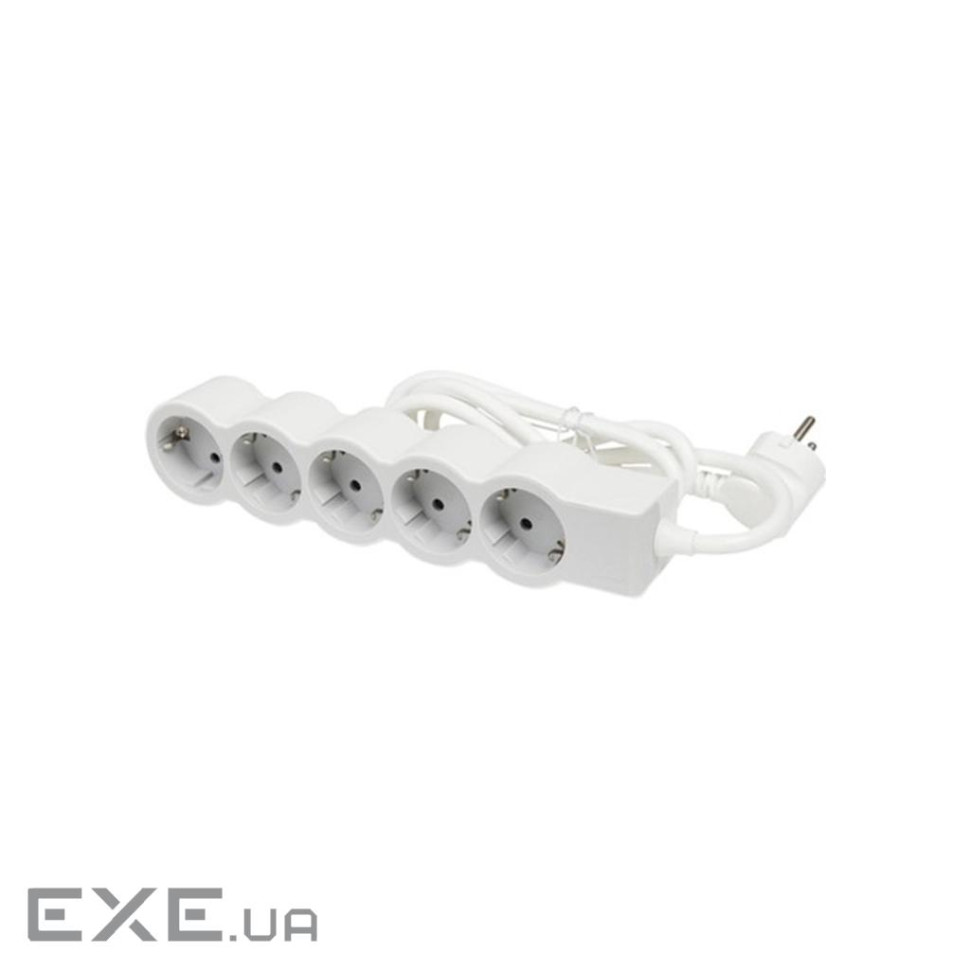 Multi-outlet STANDARD 5x2K+3 sockets, 16 A, with cable 1.5 m, color White/Grey (694555)