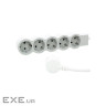 Multi-outlet STANDARD 5x2K+3 sockets, 16 A, with cable 1.5 m, color White/Grey (694555)