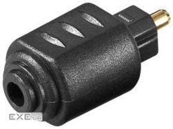 Перехідник аудіо оптичний Toslink-> mini M / F, адаптер прямий Gold, HQ, чорний (75.01.1924-100)